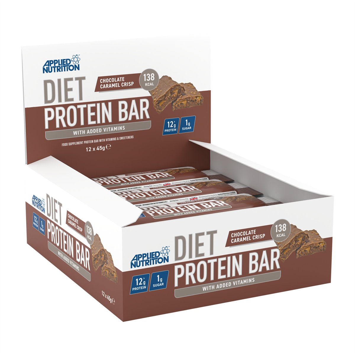 Applied Nutrition Diet Protein Bar 12x45g Chocolate Caramel Crisp