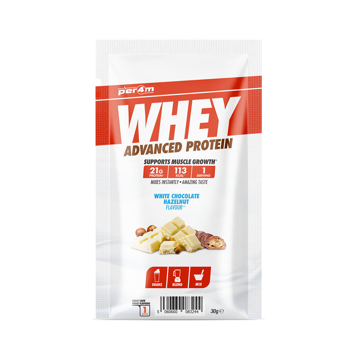 Per4m Advanced Whey Protein Sachet 30g White Chocolate Hazelnut